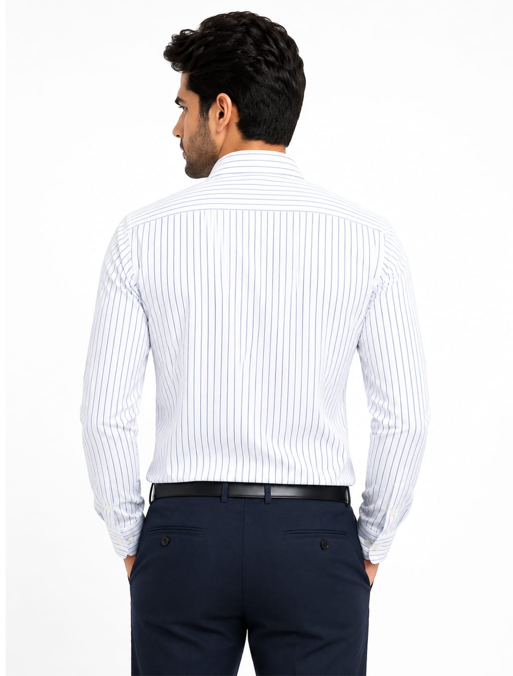 White and Blue Stribe - Smart Stylish